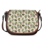 Cute Cartoon Cactus Pattern Print Saddle Bag
