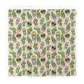 Cute Cartoon Cactus Pattern Print Silk Bandana