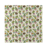 Cute Cartoon Cactus Pattern Print Silk Bandana