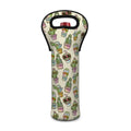 Cute Cartoon Cactus Pattern Print Single Neoprene Wine Tote