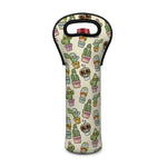 Cute Cartoon Cactus Pattern Print Single Neoprene Wine Tote