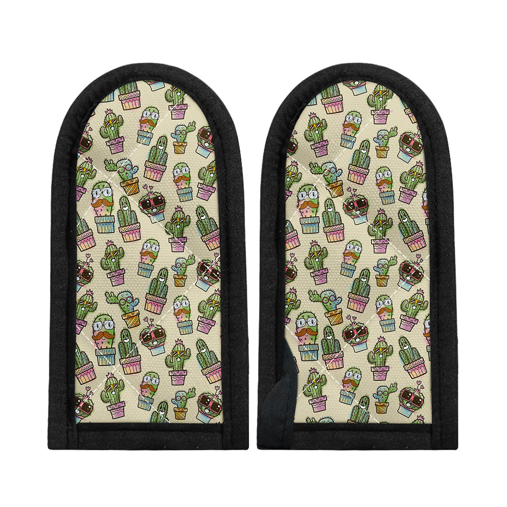 Cute Cartoon Cactus Pattern Print Skillet Handle Cover
