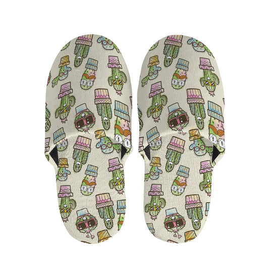 Cute Cartoon Cactus Pattern Print Slippers