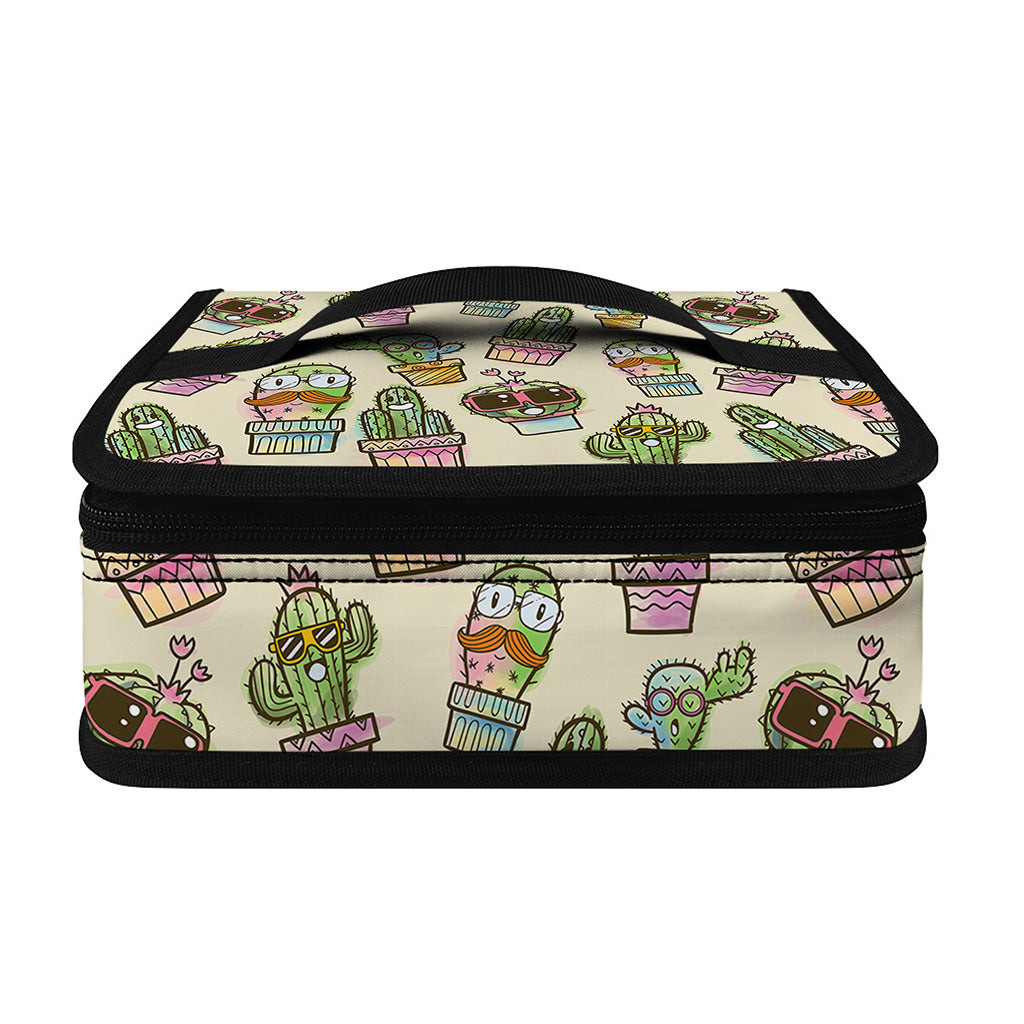 Cute Cartoon Cactus Pattern Print Small Lunch Bag