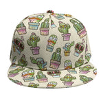 Cute Cartoon Cactus Pattern Print Snapback Cap