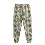 Cute Cartoon Cactus Pattern Print Sweatpants