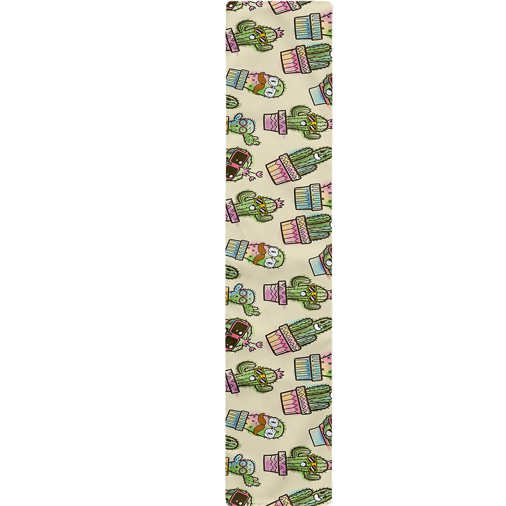 Cute Cartoon Cactus Pattern Print Table Runner