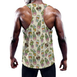 Cute Cartoon Cactus Pattern Print Training Tank Top