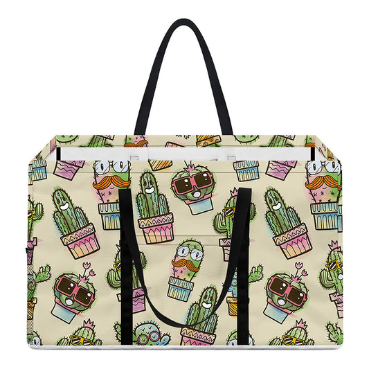 Cute Cartoon Cactus Pattern Print Utility Tote Bag