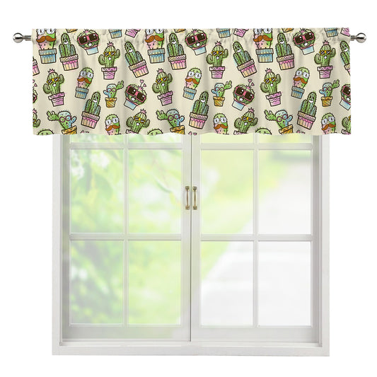 Cute Cartoon Cactus Pattern Print Window Valance