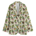 Cute Cartoon Cactus Pattern Print Women's Blazer