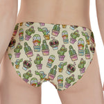 Cute Cartoon Cactus Pattern Print Women's Panties