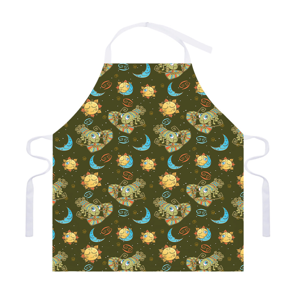 Cute Cartoon Cancer Pattern Print Adjustable Apron