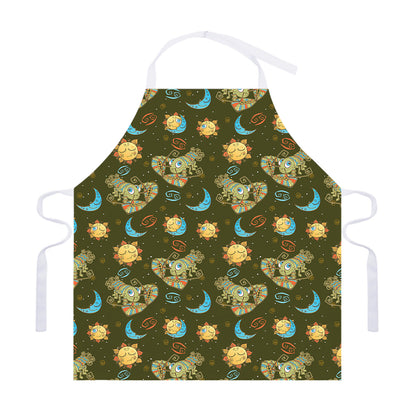Cute Cartoon Cancer Pattern Print Adjustable Apron