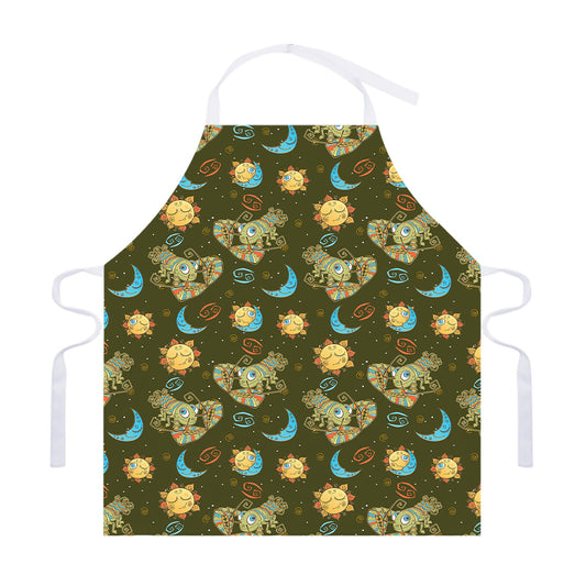 Cute Cartoon Cancer Pattern Print Adjustable Apron
