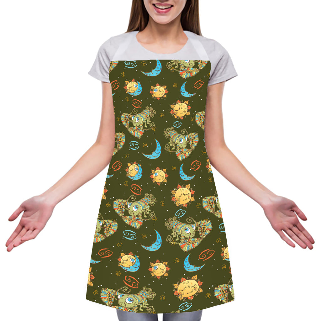 Cute Cartoon Cancer Pattern Print Adjustable Apron