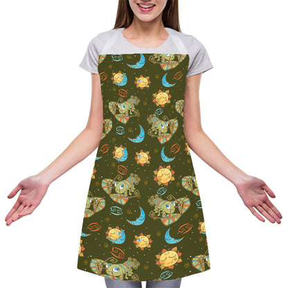 Cute Cartoon Cancer Pattern Print Adjustable Apron