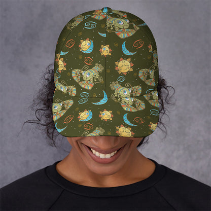 Cute Cartoon Cancer Pattern Print Baseball Cap