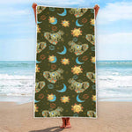 Cute Cartoon Cancer Pattern Print Beach Towel
