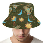 Cute Cartoon Cancer Pattern Print Bucket Hat