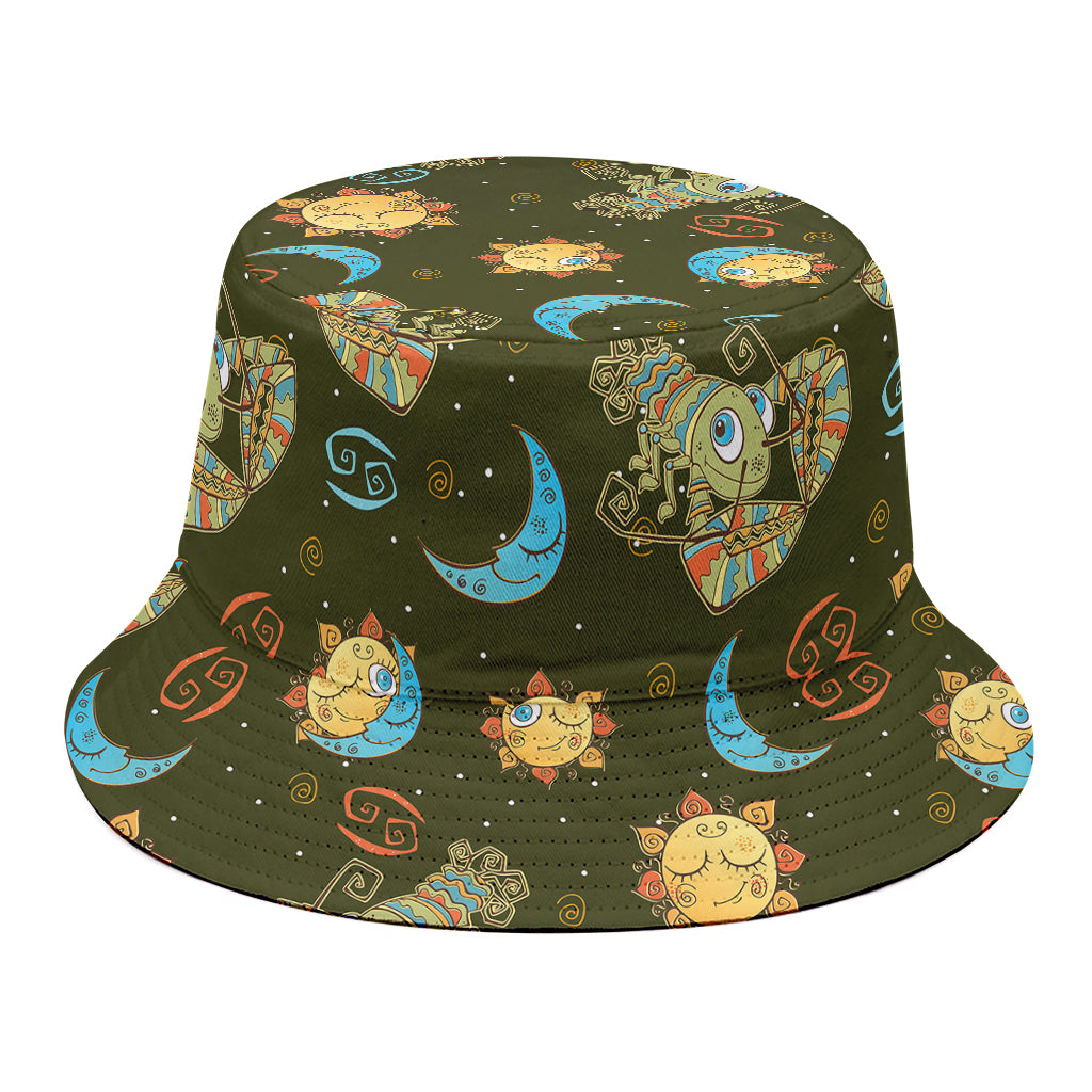 Cute Cartoon Cancer Pattern Print Bucket Hat