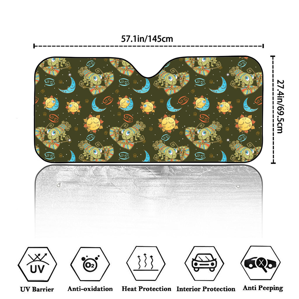 Cute Cartoon Cancer Pattern Print Car Windshield Sun Shade