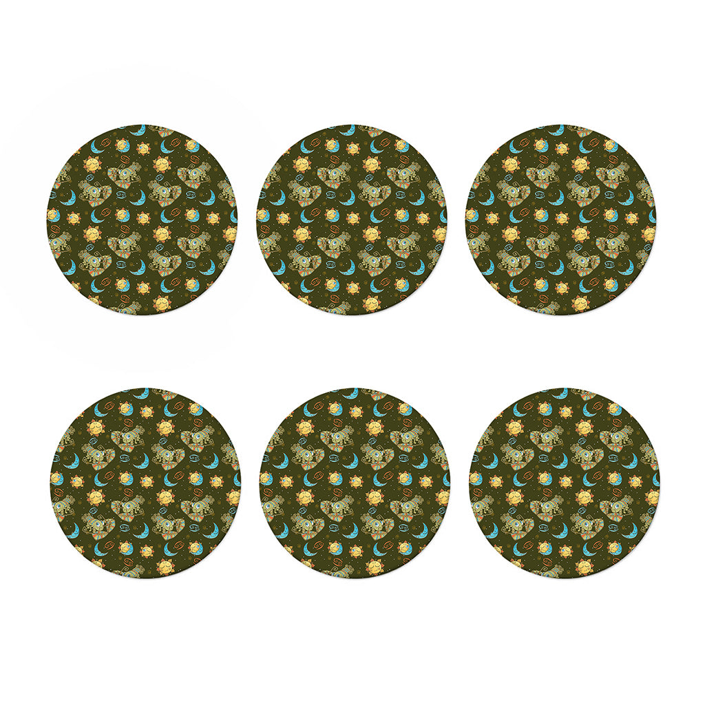Cute Cartoon Cancer Pattern Print Coaster Set