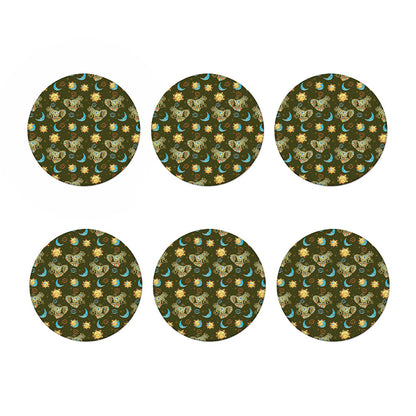 Cute Cartoon Cancer Pattern Print Coaster Set