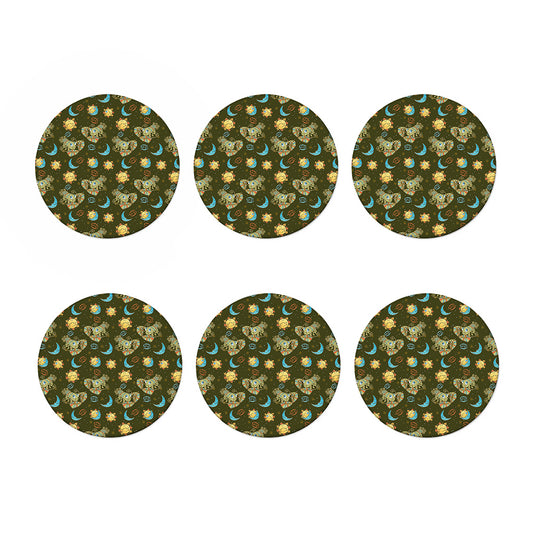 Cute Cartoon Cancer Pattern Print Coaster Set