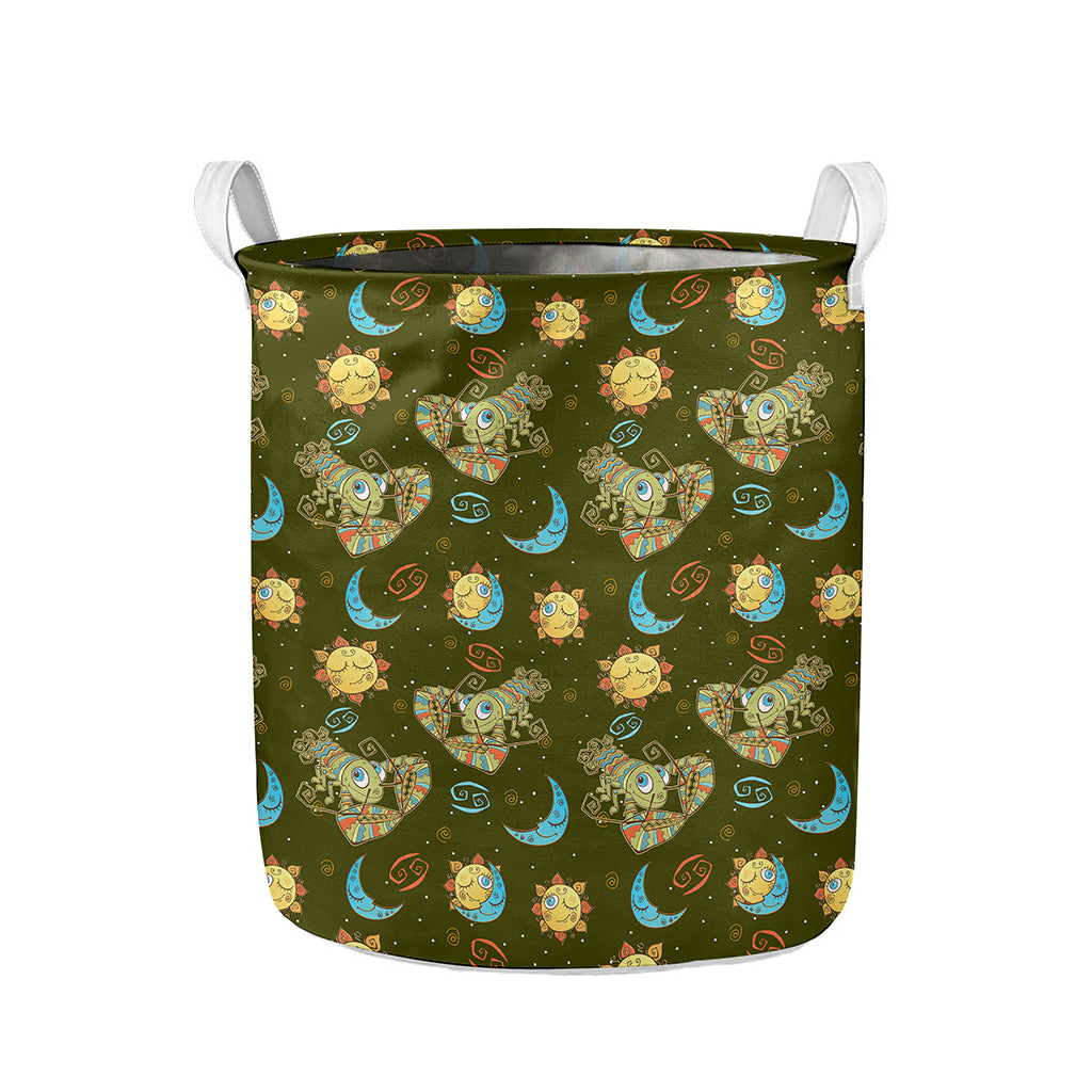 Cute Cartoon Cancer Pattern Print Collapsible Laundry Basket