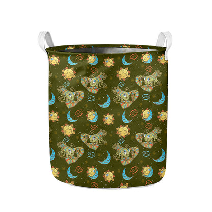 Cute Cartoon Cancer Pattern Print Collapsible Laundry Basket