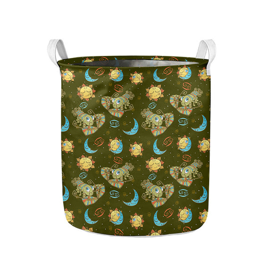Cute Cartoon Cancer Pattern Print Collapsible Laundry Basket