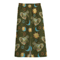 Cute Cartoon Cancer Pattern Print Cotton Front Slit Maxi Skirt