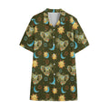 Cute Cartoon Cancer Pattern Print Cotton Hawaiian Shirt