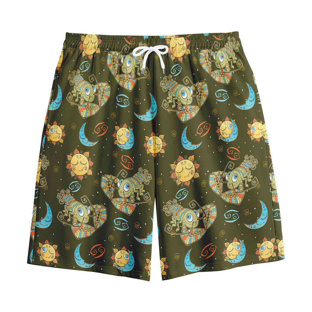 Cute Cartoon Cancer Pattern Print Cotton Shorts