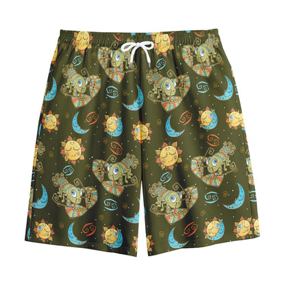 Cute Cartoon Cancer Pattern Print Cotton Shorts