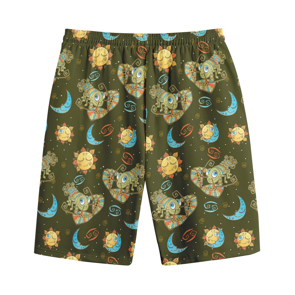 Cute Cartoon Cancer Pattern Print Cotton Shorts