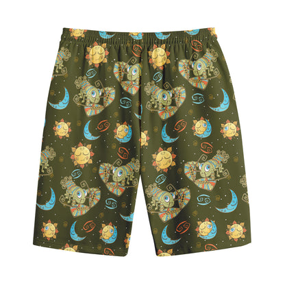 Cute Cartoon Cancer Pattern Print Cotton Shorts