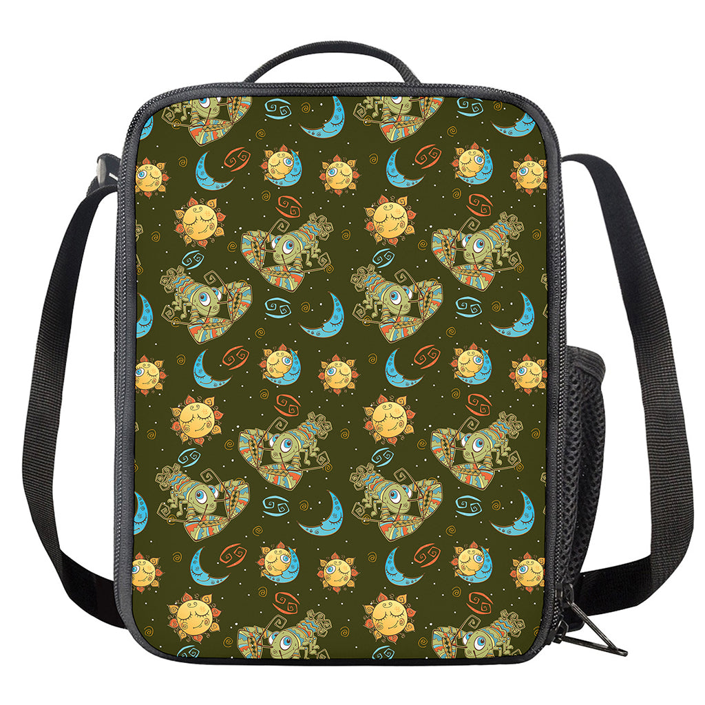 Cute Cartoon Cancer Pattern Print Crossbody Lunch Bag
