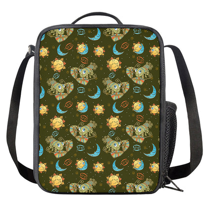 Cute Cartoon Cancer Pattern Print Crossbody Lunch Bag