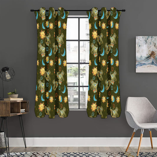 Cute Cartoon Cancer Pattern Print Curtain
