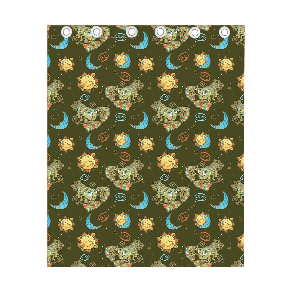 Cute Cartoon Cancer Pattern Print Curtain