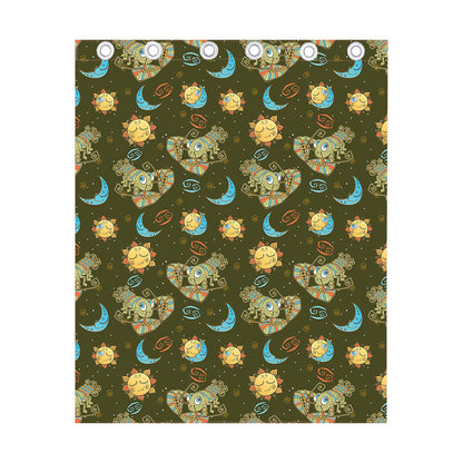 Cute Cartoon Cancer Pattern Print Curtain