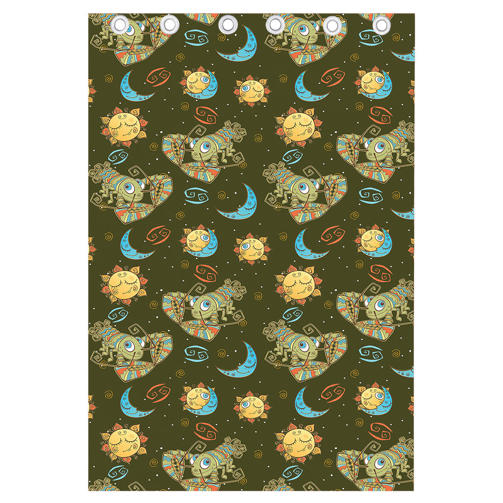 Cute Cartoon Cancer Pattern Print Curtain