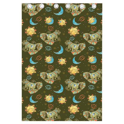 Cute Cartoon Cancer Pattern Print Curtain