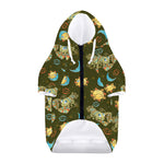 Cute Cartoon Cancer Pattern Print Dog Zip Up Hoodie