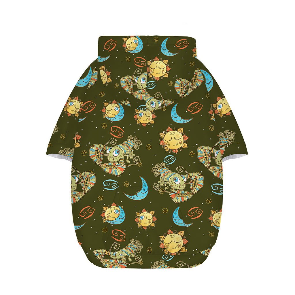 Cute Cartoon Cancer Pattern Print Dog Zip Up Hoodie