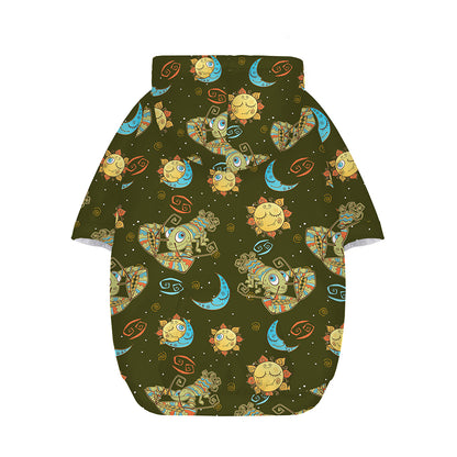 Cute Cartoon Cancer Pattern Print Dog Zip Up Hoodie