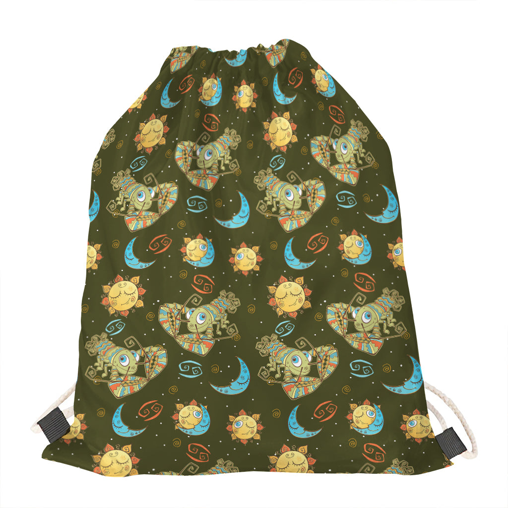 Cute Cartoon Cancer Pattern Print Drawstring Bag