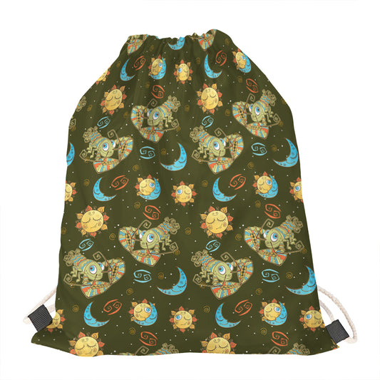 Cute Cartoon Cancer Pattern Print Drawstring Bag